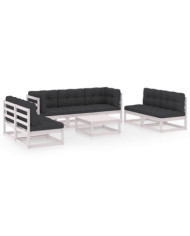 Salon de jardin 8 pcs avec coussins Bois de pin massif | Mobilier & Déco