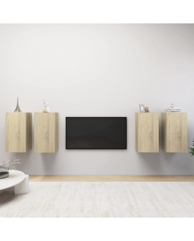 Meubles TV 4 pcs Chêne sonoma 30,5x30x60 cm Bois d'ingénierie | Mobilier & Déco