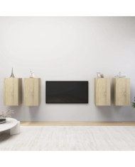 Meubles TV 4 pcs Chêne sonoma 30,5x30x60 cm Bois d'ingénierie | Mobilier & Déco