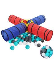 Tunnel de jeu pour enfants avec 250 balles Multicolore | Mobilier & Déco