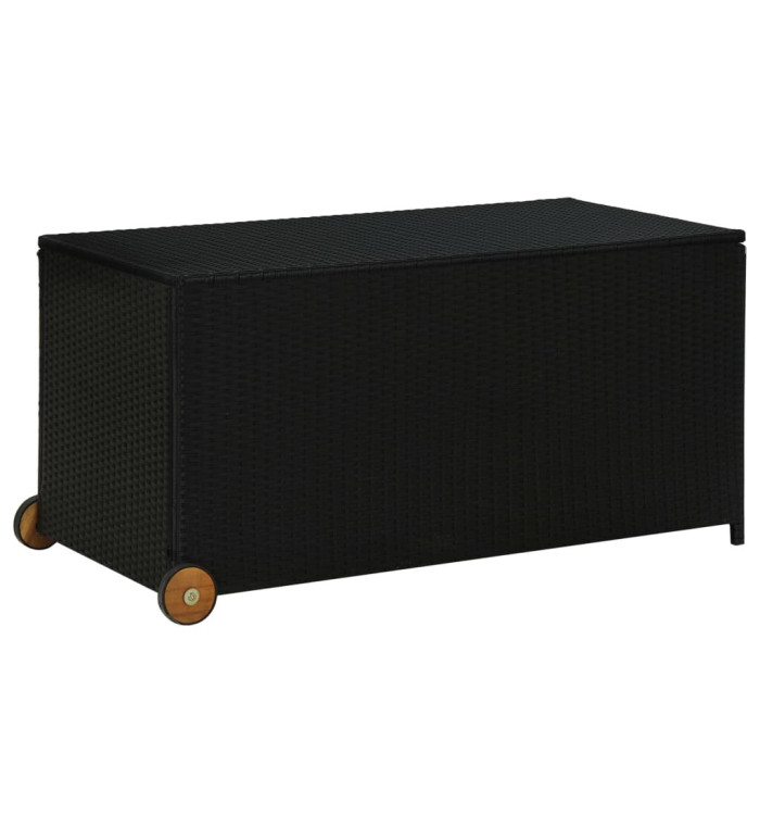 Boîte de rangement de jardin noir 120x65x61 cm résine tressée | Mobilier & Déco