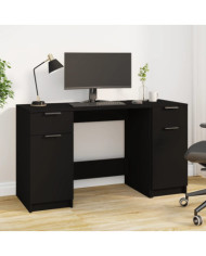 Bureau avec armoire latérale Noir Bois d'ingénierie | Mobilier & Déco