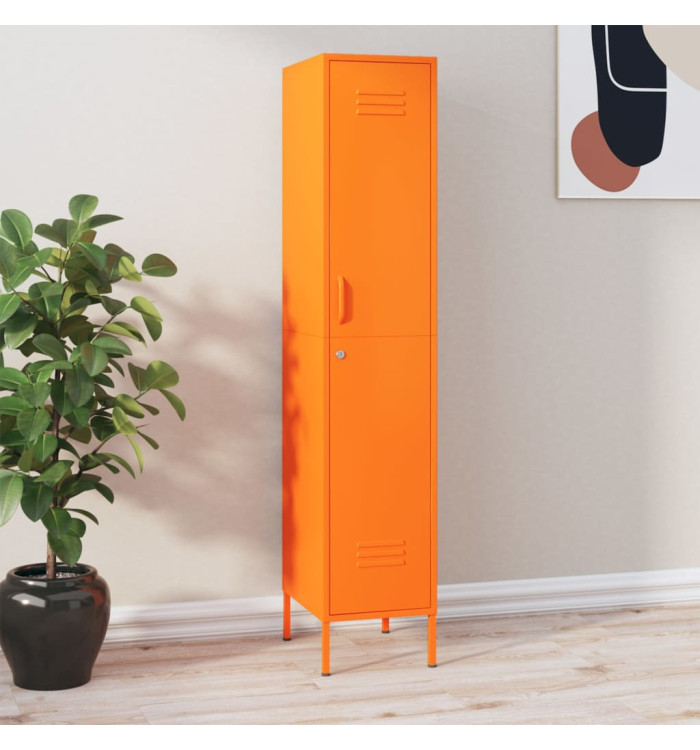 Armoire à casiers Orange 35x46x180 cm Acier | Mobilier & Déco