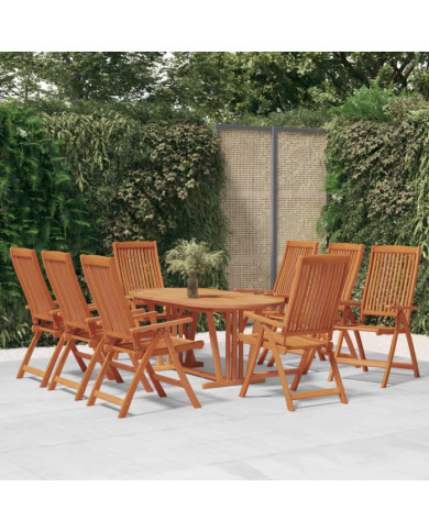 Chaises de jardin pliables lot de 8 Bois d'eucalyptus massif | Mobilier & Déco