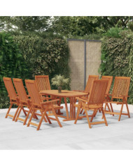 Chaises de jardin pliables lot de 8 Bois d'eucalyptus massif | Mobilier & Déco