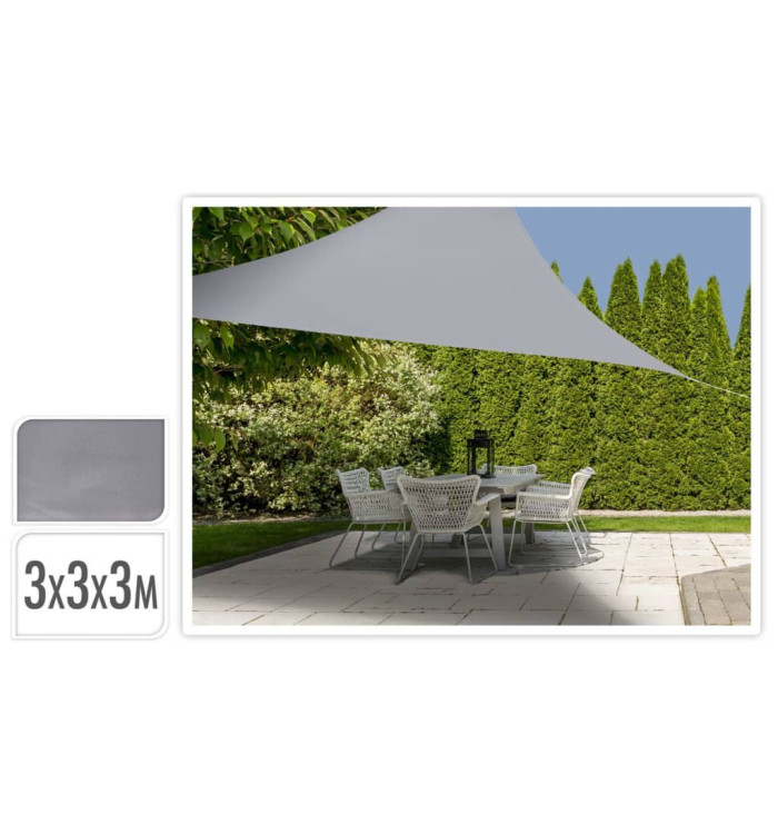 ProGarden Toile d'ombrage 3x3x3 m Gris Triangle | Mobilier & Déco