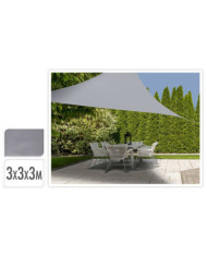 ProGarden Toile d'ombrage 3x3x3 m Gris Triangle | Mobilier & Déco