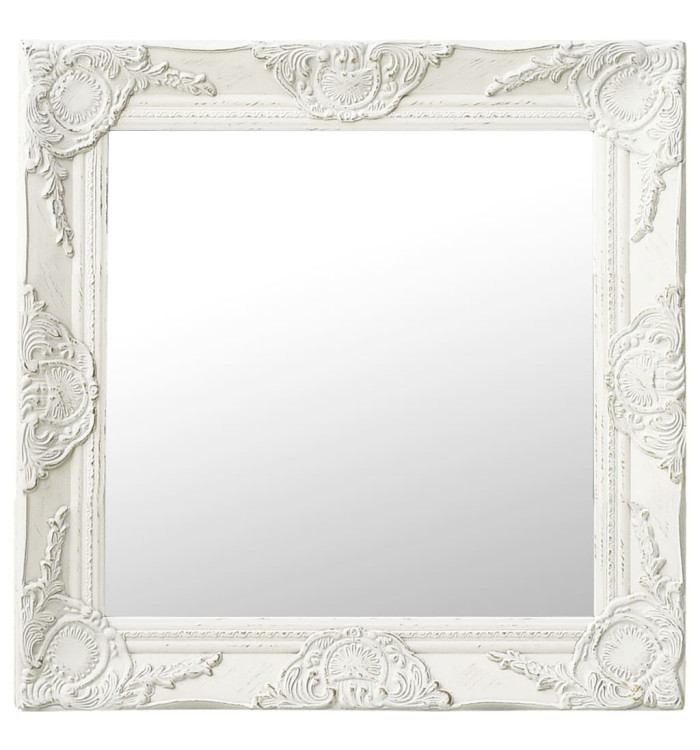 Miroir mural style baroque 50x50 cm Blanc | Mobilier & Déco