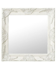 Miroir mural style baroque 50x50 cm Blanc | Mobilier & Déco