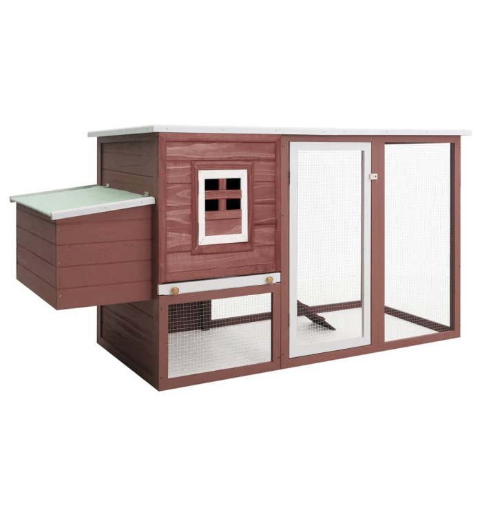 Poulailler d'extérieur avec 1 nichoir Marron Bois | Mobilier & Déco