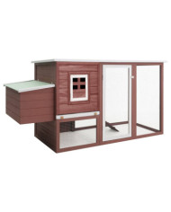Poulailler d'extérieur avec 1 nichoir Marron Bois | Mobilier & Déco