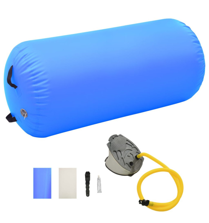 Rouleau gonflable de gymnastique avec pompe 120x75 cm PVC Bleu | Mobilier & Déco