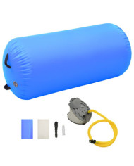 Rouleau gonflable de gymnastique avec pompe 120x75 cm PVC Bleu | Mobilier & Déco
