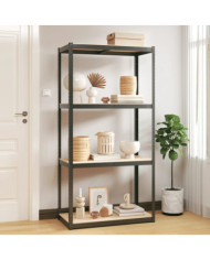 Étagère de rangement 4 niveaux Anthracite Acier bois ingénierie | Mobilier & Déco