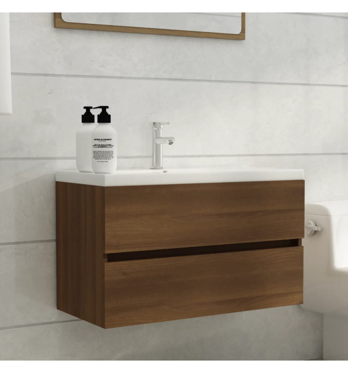 Armoire d'évier Chêne marron 80x38,5x45 cm Bois d'ingénierie | Mobilier & Déco