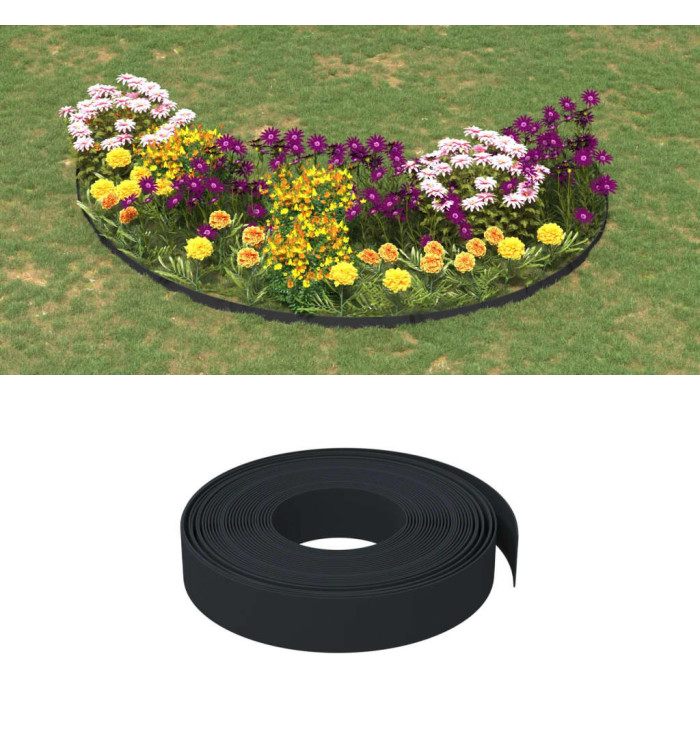 Bordures de jardin 2 pcs noir 10 m 10 cm polyéthylène | Mobilier & Déco