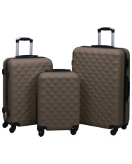Ensemble de valises rigides 3 pcs Marron ABS | Mobilier & Déco