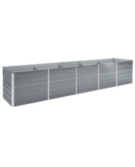 Lit surélevé de jardin Acier galvanisé 400x80x45 cm Gris | Mobilier & Déco