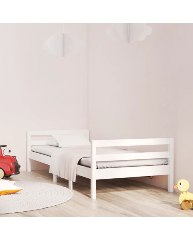 Cadre de lit sans matelas blanc 90x190 cm bois de pin massif | Mobilier & Déco