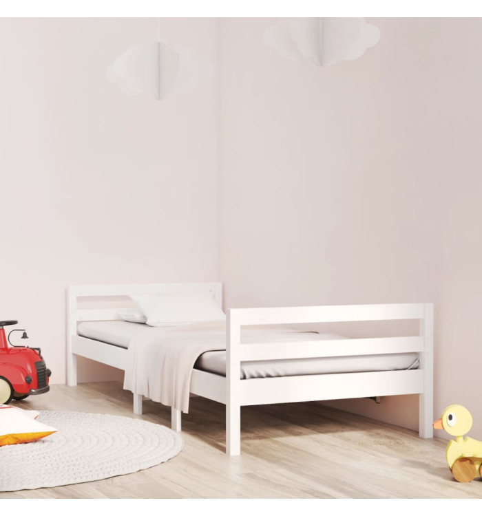 Cadre de lit sans matelas blanc 90x190 cm bois de pin massif | Mobilier & Déco