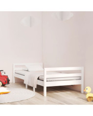 Cadre de lit sans matelas blanc 90x190 cm bois de pin massif | Mobilier & Déco