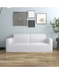 Housse extensible de canapé 2 places Blanc Jersey de polyester | Mobilier & Déco