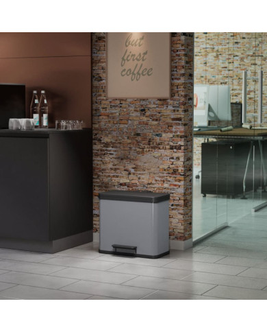 Hailo Poubelle à pédale Oko Trio Plus Taille L 3x9 L Argenté 0633-220 | Mobilier & Déco