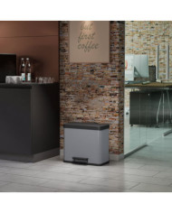 Hailo Poubelle à pédale Oko Trio Plus Taille L 3x9 L Argenté 0633-220 | Mobilier & Déco