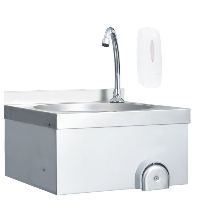 Lavabo de lavage avec robinet et distributeur de savon Inox | Mobilier & Déco