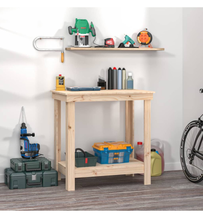 Banc de travail 80x50x80 cm Bois de pin massif | Mobilier & Déco