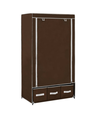 Garde-robe Marron 87x49x159 cm Tissu | Mobilier & Déco