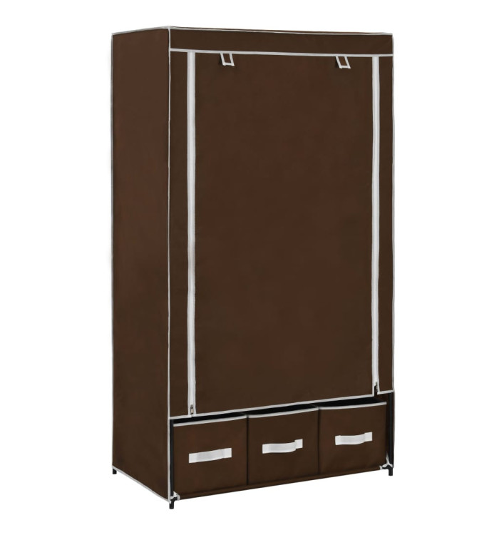 Garde-robe Marron 87x49x159 cm Tissu | Mobilier & Déco