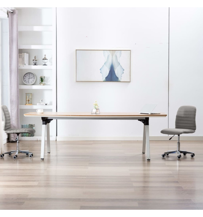 Chaises à manger lot de 2 gris clair tissu | Mobilier & Déco