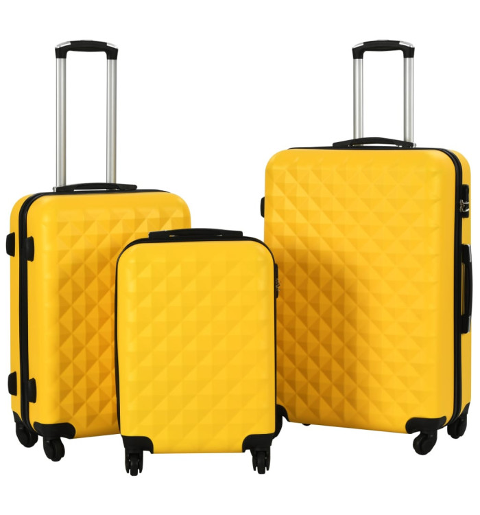 Valise rigide 3 pcs Jaune ABS | Mobilier & Déco