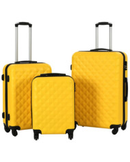 Valise rigide 3 pcs Jaune ABS | Mobilier & Déco