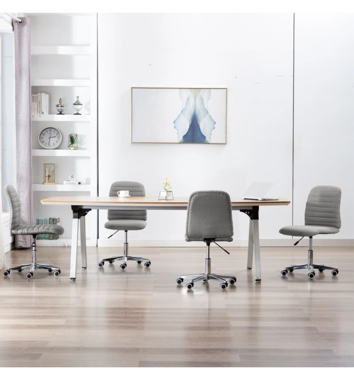 Chaises à manger lot de 4 gris clair tissu | Mobilier & Déco