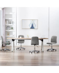 Chaises à manger lot de 4 gris clair tissu | Mobilier & Déco