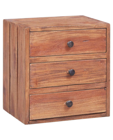 Table de chevet avec 3 tiroirs 35x25x35 cm bois d'acajou massif | Mobilier & Déco