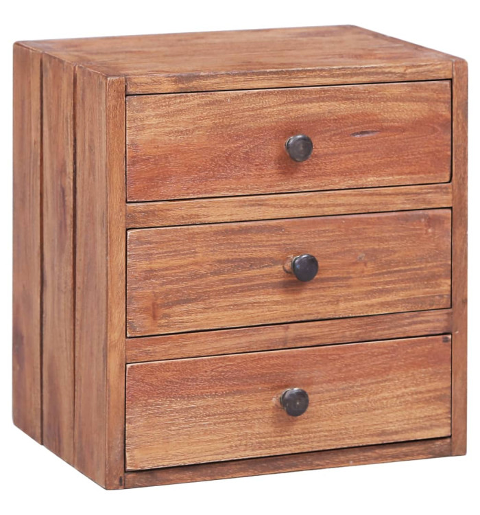 Table de chevet avec 3 tiroirs 35x25x35 cm bois d'acajou massif | Mobilier & Déco