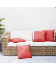 Coussins de canapé lot de 4 rouge 60x60 cm tissu | Mobilier & Déco