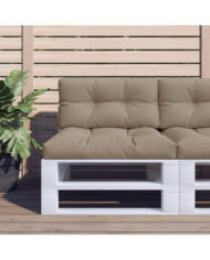 Coussins de palette lot de 2 taupe tissu | Mobilier & Déco