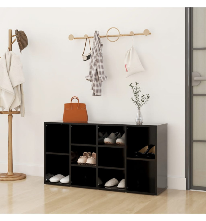 Banc à chaussures Noir 103x30x54,5 cm Bois d’ingénierie | Mobilier & Déco
