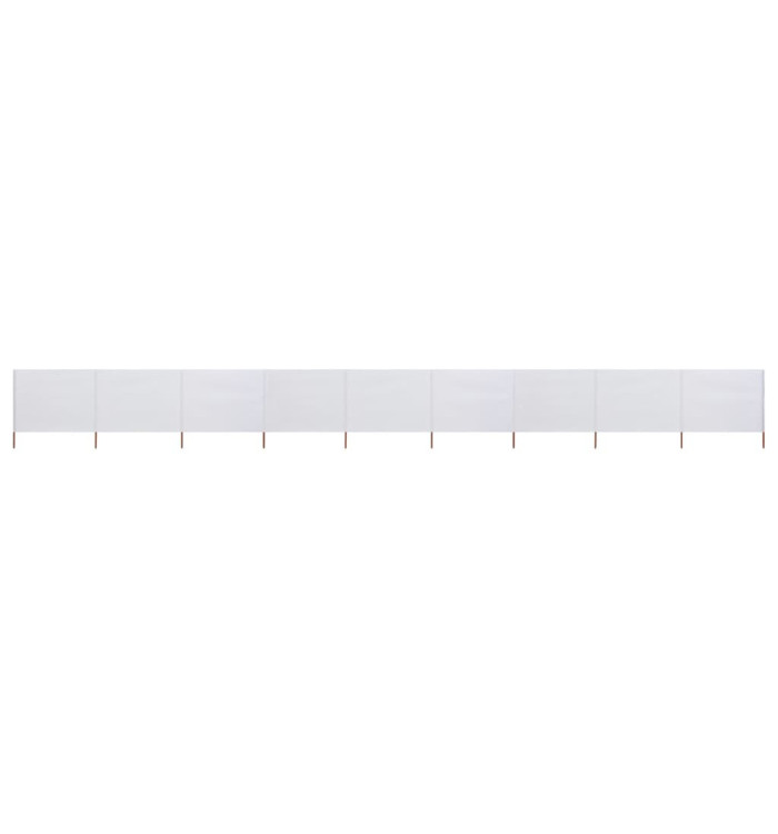 Paravent 9 panneaux Tissu 1200 x 160 cm Blanc sable | Mobilier & Déco