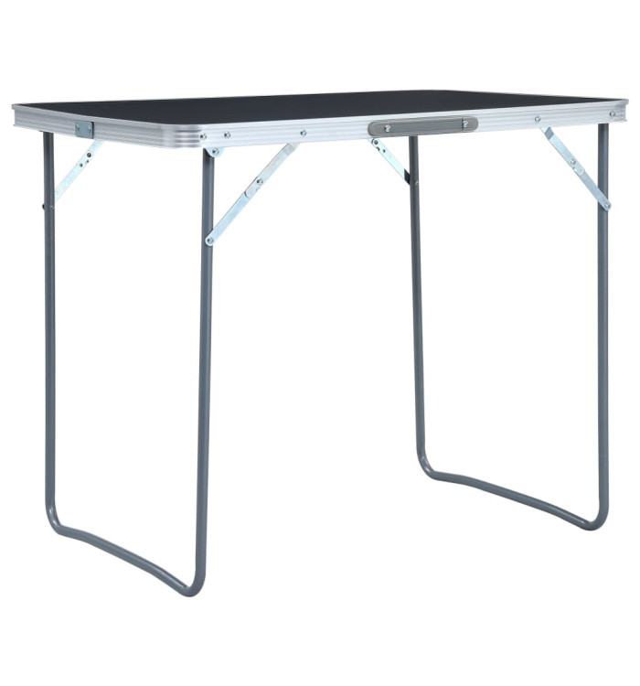 Table pliable de camping avec cadre en métal 80x60 cm Gris | Mobilier & Déco