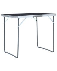 Table pliable de camping avec cadre en métal 80x60 cm Gris | Mobilier & Déco