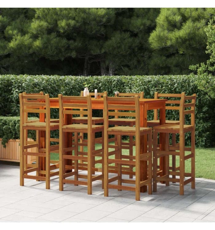 Ensemble de bar de jardin 9 pcs Bois d'acacia solide | Mobilier & Déco