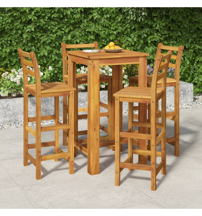 Ensemble de bar de jardin 5 pcs bois d'acacia solide | Mobilier & Déco