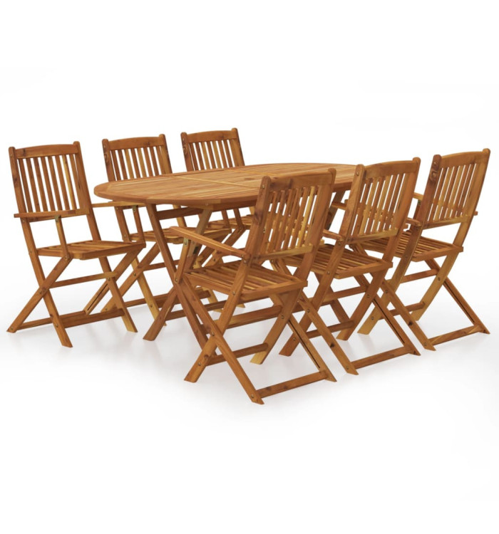 Ensemble à manger d'extérieur pliable 7pcs Bois d'acacia solide | Mobilier & Déco