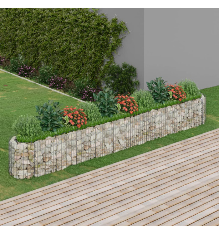 Lit surélevé à gabion Fer galvanisé 400x50x50 cm | Mobilier & Déco