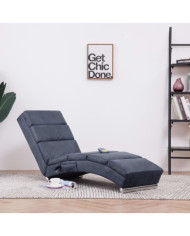 Chaise longue de longue Gris Similicuir daim | Mobilier & Déco